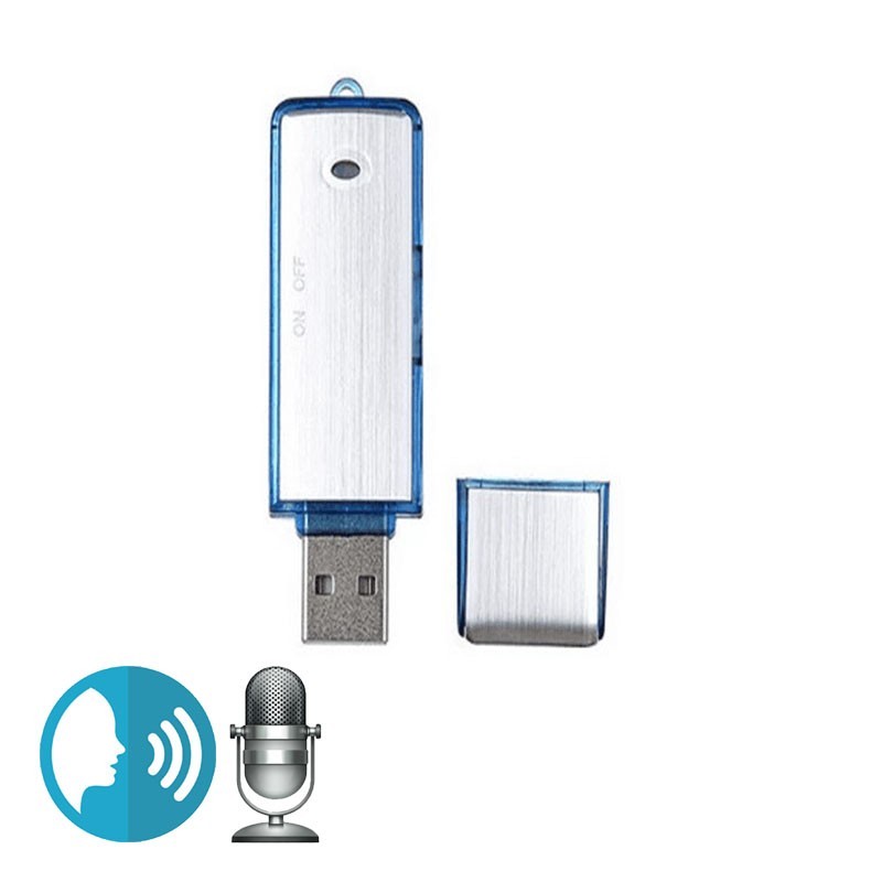 Dictaphone enregistreur espion audio clé usb 20 heures d'autonomie