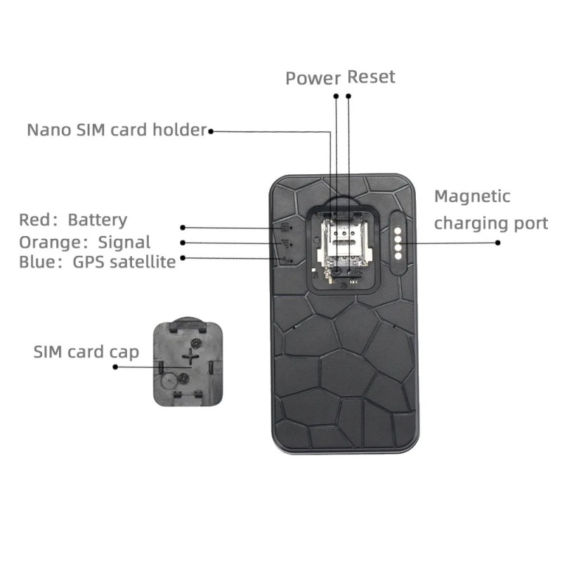 Rastreador GPS magnético 4G resistente al agua con micrófono 60 días