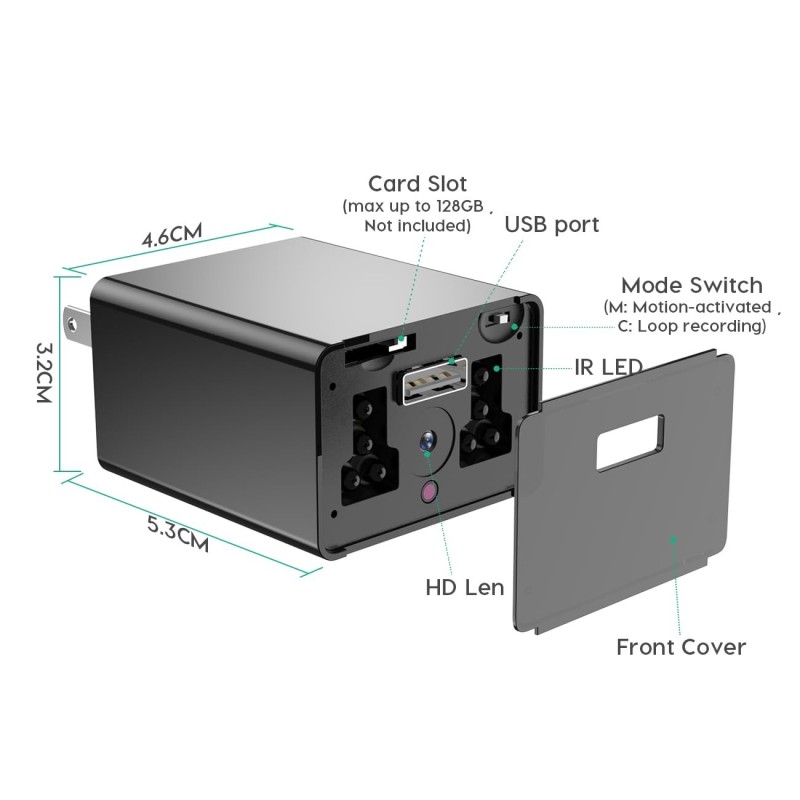 Charger Plug Full HD 1080p Camera with Night Vision